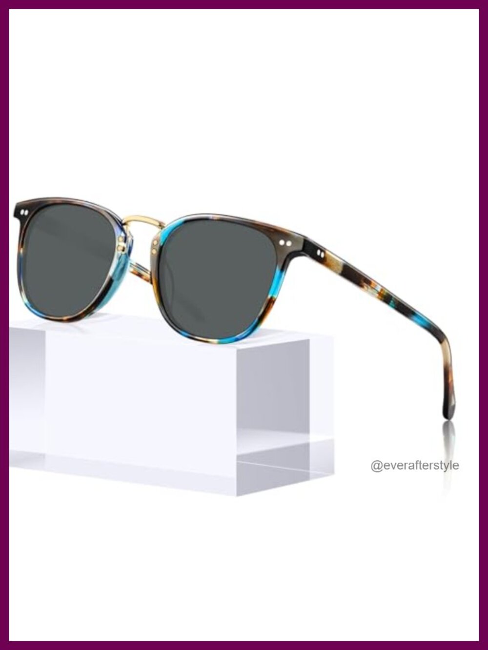 Polarized Square Sunglasses UV400 Protection Acetate Full Frame